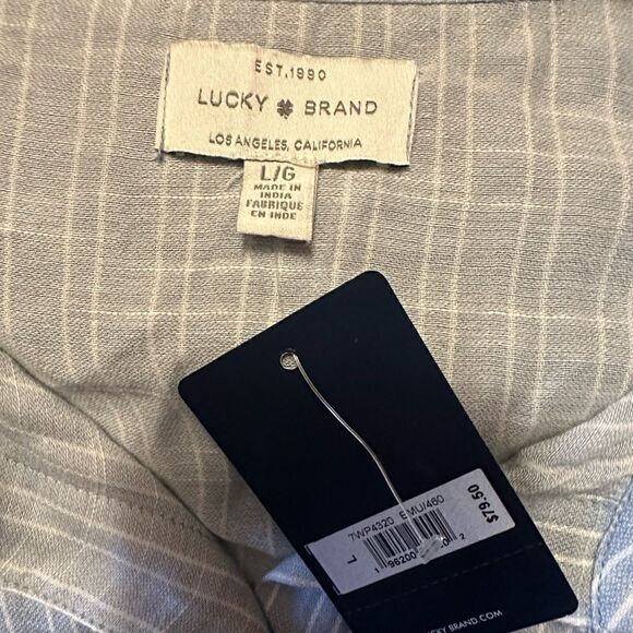 NWT Lucky brand blue and white striped button down shirt - Picture 2 of 3